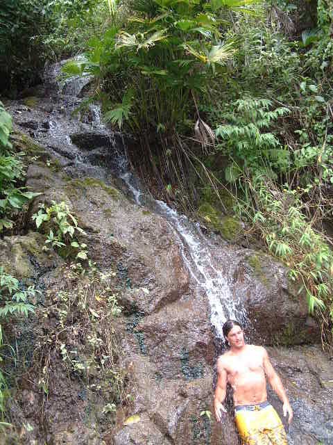 Nate, waterfall, side of the road