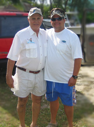 Hector and Daniel enjoying the passage of time on Great Harbour, Bahamas