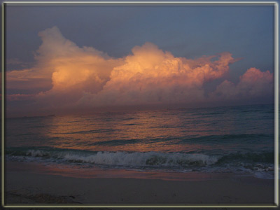 Sunset over deadmans cay, long island